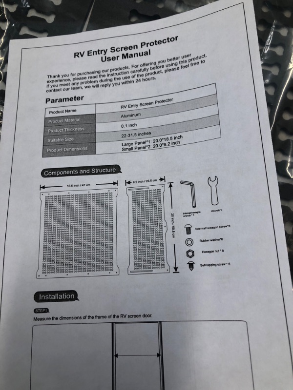 Photo 4 of RV Screen Door Protector for Dogs, Adjustable Aluminum Alloy RV Entry Grille Protectors Pet Guard Defender Accessories for Inside Camper Trailer Pets Kids Protection, 22 to 31.5 Inches, Bone Shape