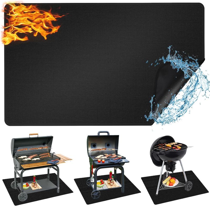 Photo 1 of Foruly Under Grill Mat, Fireproof Grill Pad Heavy Duty Reusable and Waterproof BBQ Grill Mats - 60×42 Inch Absorbent Oil Pad Protects Decks Patios Mat for Under BBQ Fire Pit Griddle Cooking Outdoor  ** STOCK PHOTO ITEM SIMILAR**