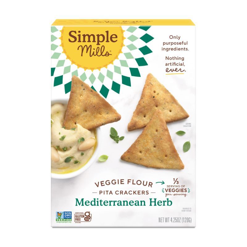 Photo 1 of  **NONREFUNDABLE** *3 PACK* Simple Mills Veggie Flour Pita Crackers, Mediterranean Herb - Gluten Free, Vegan, Healthy Snacks, Paleo Friendly, 4.25 Ounce Mediterranean Herb 4.25 Ounce (Pack of 3)
BB 4/9/24