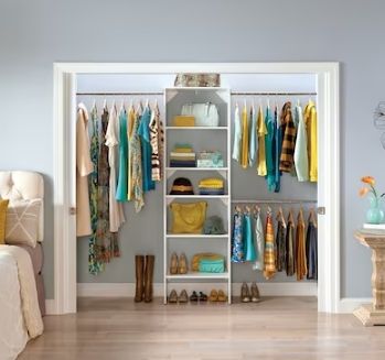 Photo 1 of **see notes**ClosetMaid BrightWood 5-ft to 10-ft W x 6.85-ft H White Solid Shelving Wood Closet System