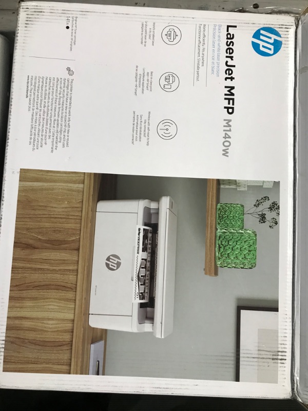 Photo 4 of HP LaserJet MFP M140w Wireless Black and White All-in-One Printer (7MD72F), White New Version: M140w