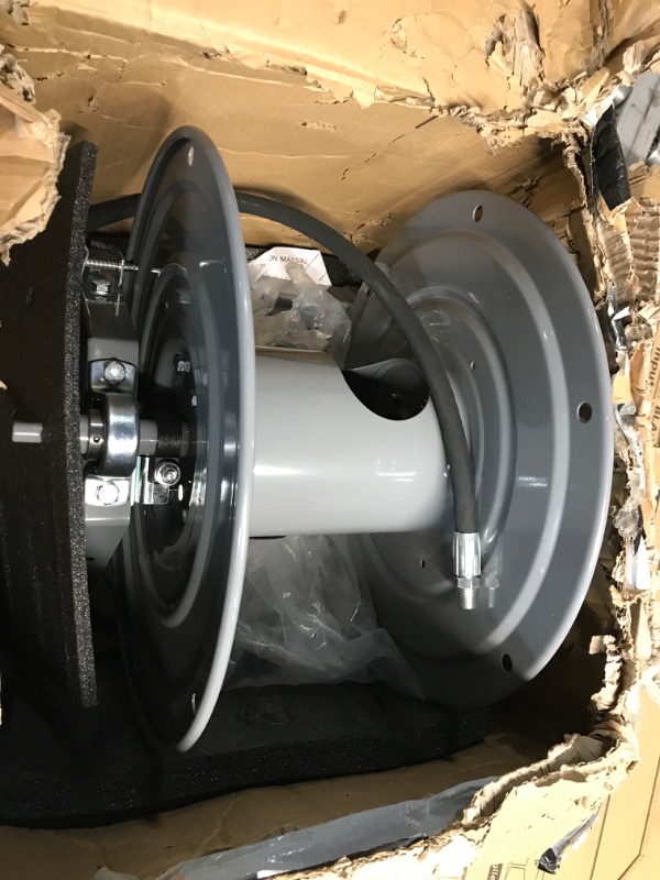 Photo 3 of M MINGLE Pressure Washer Hose Reel 300ft, Heavy Duty Hose Reel, Manual Crank Power Washer Hose Reel with Swivel Arm, Wall/Floor/Truck Mounted, 4000 PSI