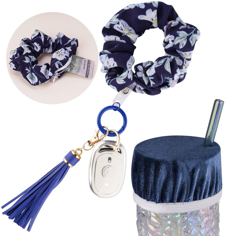 Photo 1 of **2 PACK** Drink Cover & Scrunchie Tassel Keychain Wristlet Set