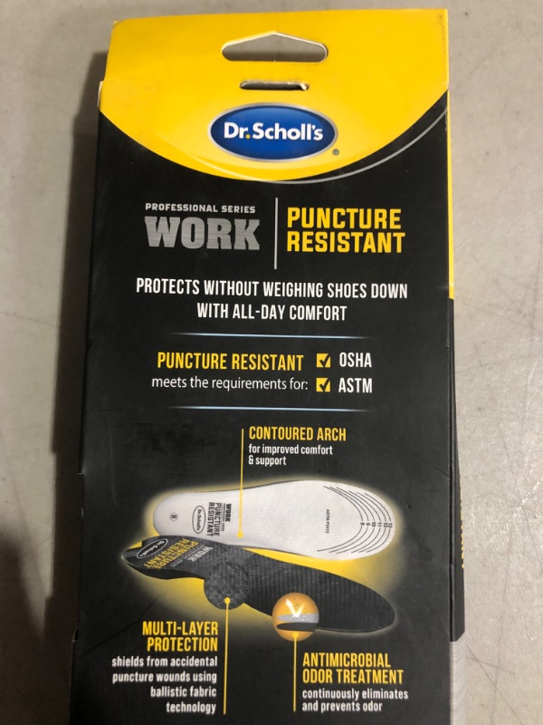 Photo 3 of Dr. Scholl's Professional Series Work Puncture Resistant Insoles, Men's 8-14, Trim to Fit Puncture Resistant Men's 8-14