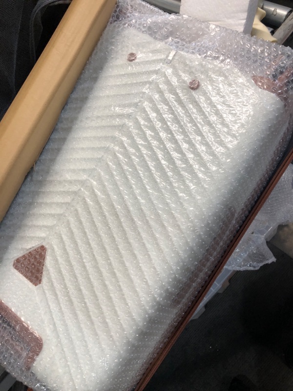 Photo 1 of LUGGEX White Luggage Sets 3 Piece, PP Lightweight Carry On Luggage Set with Spinner Wheels, Expandable Lightweight suitcase set of 3 without USB Port White-Brown 3 Piece (20/24/28)