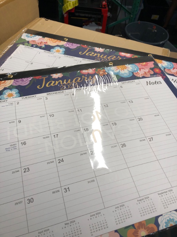 Photo 2 of NON REFUNDABLE BUNDLE OF 2 PACK Desk Calendar 2024-2025,18 Months January 2024 to June 2025 - Large 17" x 12" Desktop/Wall Monthly Calendar for Home or Office - Floral