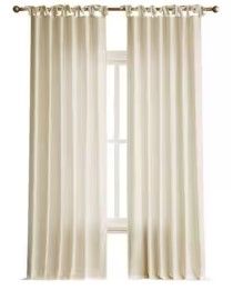 Photo 1 of allen + roth 95-in Ivory Light Filtering Tie Top Single Curtain Panel
