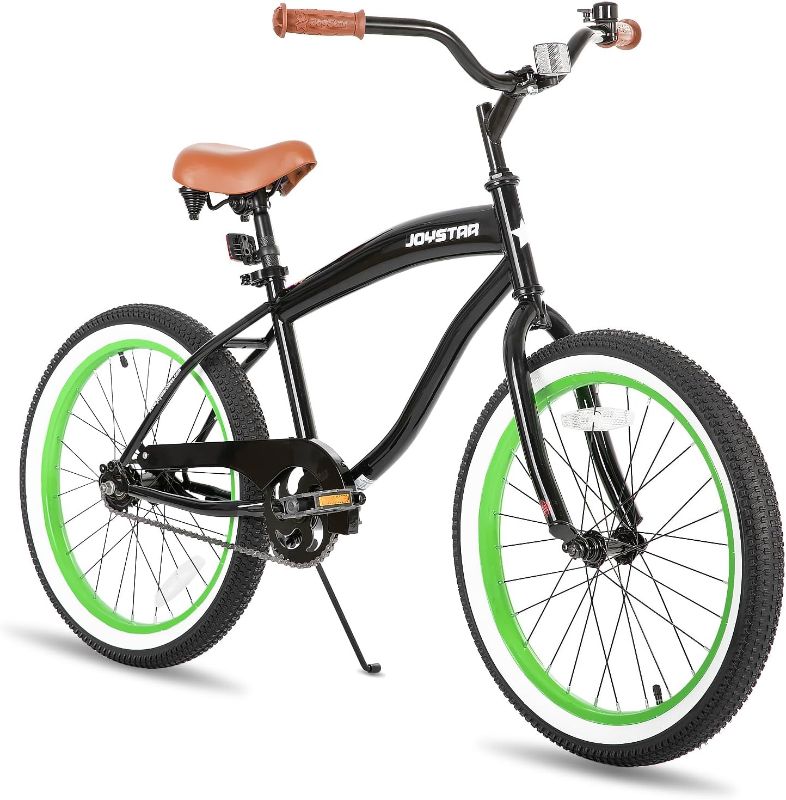 Photo 1 of ***USED - LIKELY MISSING PARTS - UNABLE TO VERIFY FUNCTIONALITY***
JOYSTAR 20" Beach Cruiser Bike for Girls, Boys, Mens and Womens, Single Speed Kids Cruiser Bikes with Coaster Brake, Black/White/Green