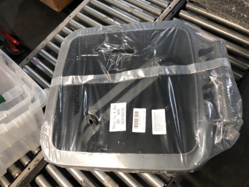 Photo 1 of 2 Pack 20 Gallon Total Heavy Duty Wheeled Trash Can with Lid Garbage Bins Outdoor Plastic Trash Bin with Wheels Attached Lid and Handles for Backyard Garage Deck Outdoor Use(Gray)