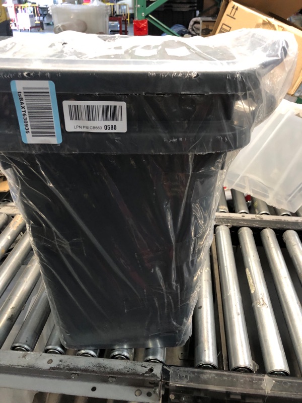 Photo 1 of 2 Pack 20 Gallon Total Heavy Duty Wheeled Trash Can with Lid Garbage Bins Outdoor Plastic Trash Bin with Wheels Attached Lid and Handles for Backyard Garage Deck Outdoor Use(Gray)