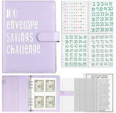 Photo 1 of BUNDLE OF 2, NO REFUND 100 Envelope Challenge Binder?100 Envelopes Money Saving Challenge?A5 Money Saving Budget Binder