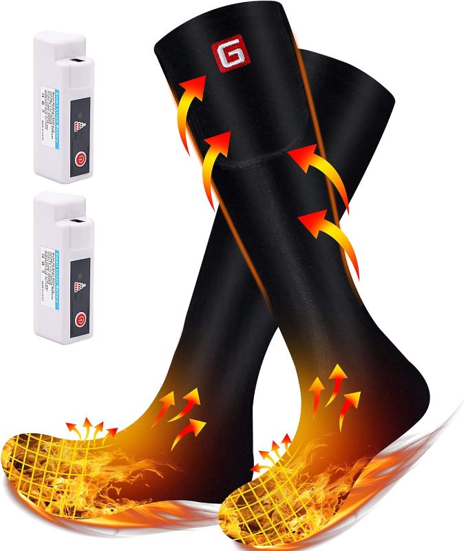 Photo 1 of Autocastle Heated Socks for Men Rechargeable Electric Battery Heated Stockings,Male Winter Warm Battery Powered Heat Insulated Sox,Novelty Climb Hike Thermal Socks Hunt Ski Cycle Foot Warmer,Size L