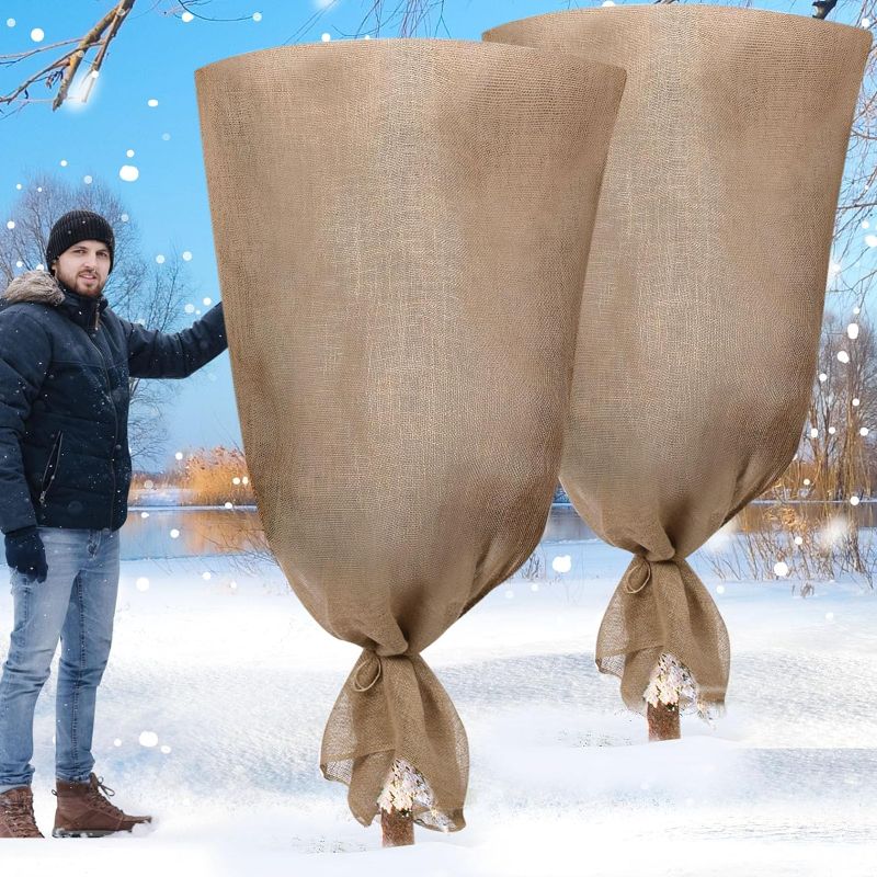 Photo 1 of *2 PACK*
Extra Large Reusable Burlap Winter Plant Cover Bags with Drawstring Zipper Burlap Plant Covers Protector(79 x 95 Inch, 1 Pcs) 1 79 x 95 Inch