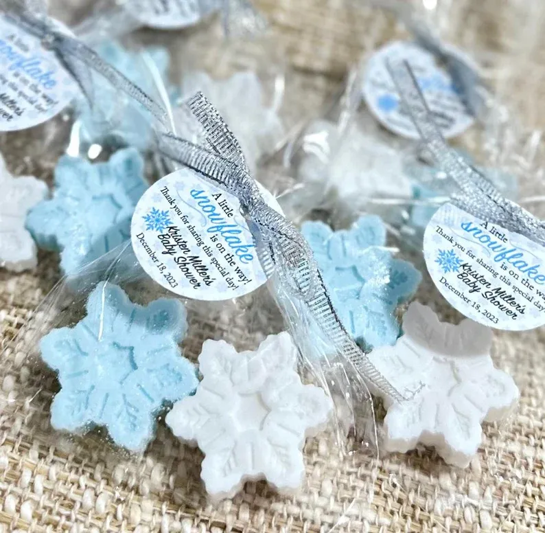 Photo 1 of ***SEE NOTES*** Henoyso 50 Sets Baby Shower Light Blue Snow Flakes. 