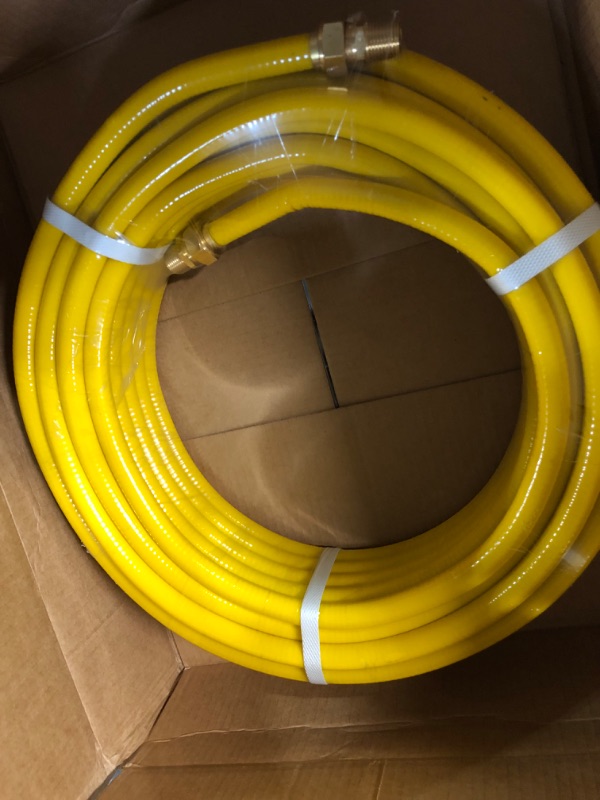 Photo 2 of CSST Corrugated Stainless Steel Tubing 70 Ft 1/2" Flexible Natural Gas Line Pipe Propane Conversion Kit Grill Hose with Male Adapter Fittings