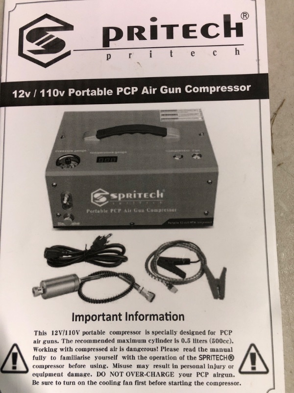 Photo 1 of (please see all images) Spritech PCP Air Compressor,Auto-shutoff 4500Psi/30Mpa Oil/Water-Free Set-pressure Air Gun 