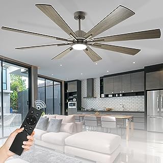 Photo 1 of 72 Inch Ceiling Fan with Lights, Large Ceiling Fan with Remote 8 Plywood Blades Ceiling Fans