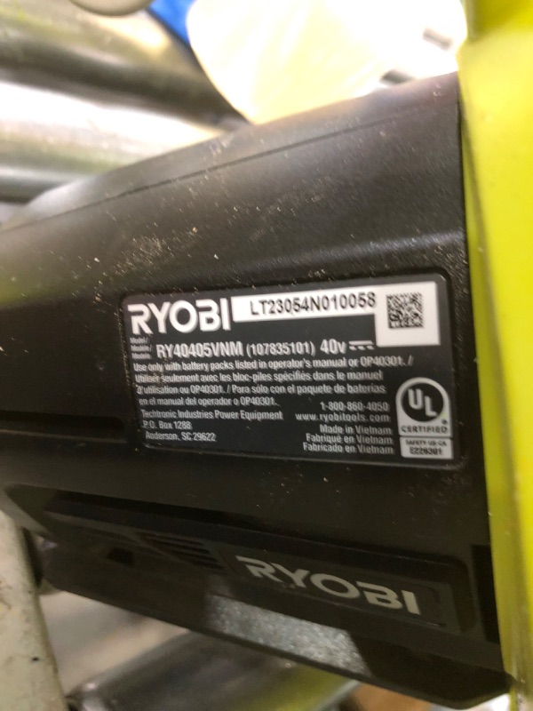 Photo 3 of (READ FULL POST) RYOBI 40-Volt Lithium-Ion Cordless Battery Leaf Vacuum/Mulcher (Tool Only)