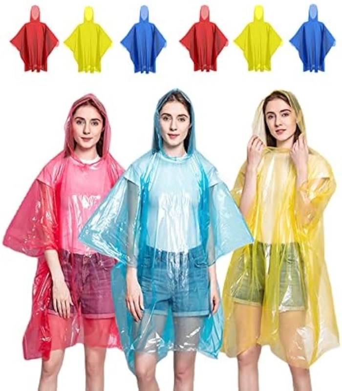 Photo 1 of Rain Poncho Raincoats for Adult Reusable - 2-5 Pack EVA Waterproof Rain Coat with Hood, Rain Gear for Men Women