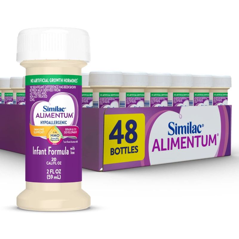 Photo 1 of ***NO RETURNS***EXP 5/1/2024***Similac Alimentum with 2’-FL HMO Hypoallergenic Infant Formula, for Food Allergies and Colic, Suitable for Lactose Sensitivity, Ready-to-Feed Baby Formula, 2-fl-oz Bottle, Pack of 48 2oz btl (48 Count)