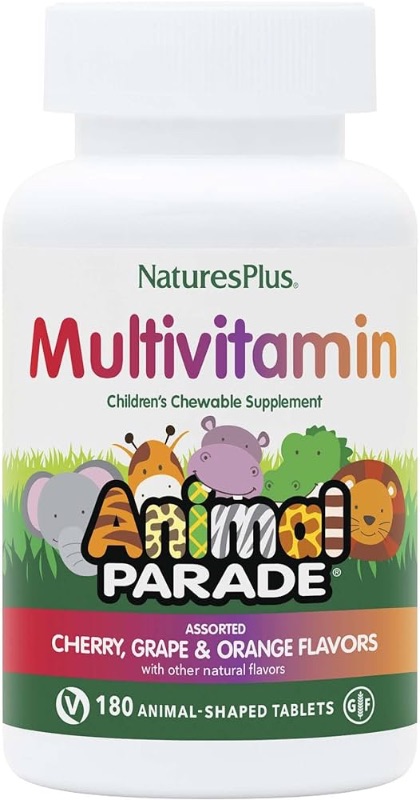 Photo 1 of ***NO RETURNS***EXP 7/24***NaturesPlus Animal Parade Children's Chewable Multivitamin - 180 Animal-Shaped Tablets - Natural Assorted Flavors - Vegetarian, Gluten Free - 90 Servings