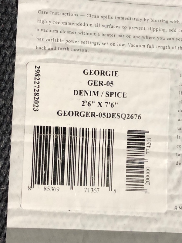 Photo 4 of ***USED - NO PACKAGING***
Loloi Amber Lewis x Loloi Georgie Collection GER-05 Denim / Spice, 2'-6" x 7'-6", 0.19" Thick Runner Rug Denim / Spice 2'-6" x 7'-6"