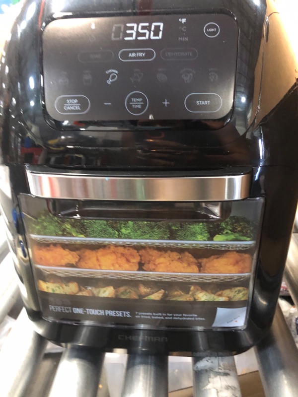 Photo 6 of CHEFMAN Multifunctional Digital Air Fryer+ Rotisserie, Dehydrator, Convection Oven, 17 Touch Screen Presets Fry, Roast, Dehydrate, Bake, XL 10L Family Size, Auto Shutoff, Large Easy-View Window, Black
