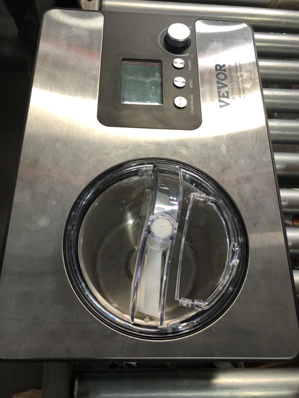 Photo 2 of VEVOR Automatic Ice Cream Maker with Built-in Compressor, 2 Quart No Pre-freezing Fruit Yogurt Machine, Stainless Steel Electric Sorbet Maker, 3 Modes Gelato Maker with LCD Display & Timer, Silver Horizontal