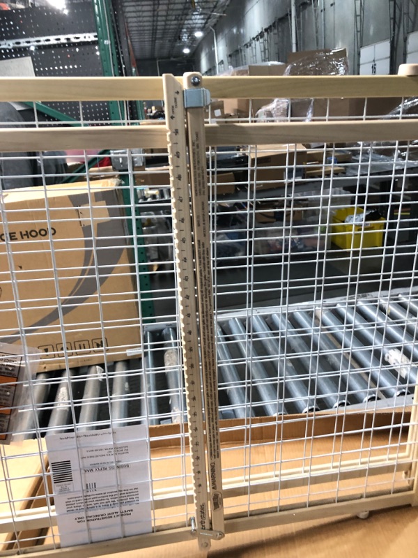 Photo 5 of Toddleroo by North States 50" Wide Extra Wide Wire Mesh Baby Gate, Made in USA: Installs in Wide Opening Without damaging Wall. Pressure Mount. Fits 29.5"-50" Wide (32" Tall, Sustainable Hardwood)