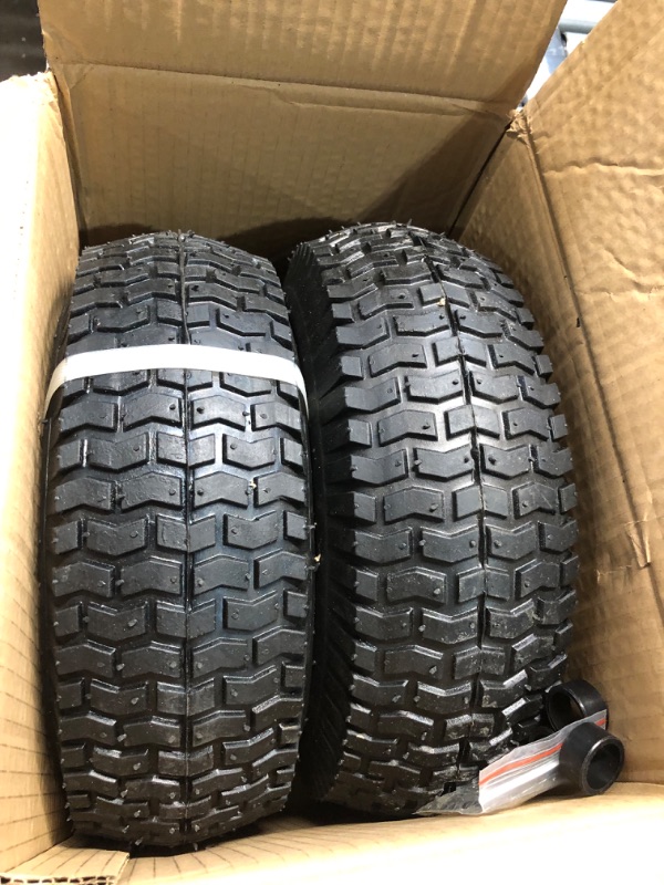 Photo 3 of 2-Pack of 13x5.00-6" Wheels,13" Pneumatic Tires,Steel Rim and 3/4"or 5/8" Axle Bore Hole(Bushing),3"-6” Centered Hub,for Riding Lawn Mower,Utility Wagon and More?All Purpose Utility Tire TT5006-2W