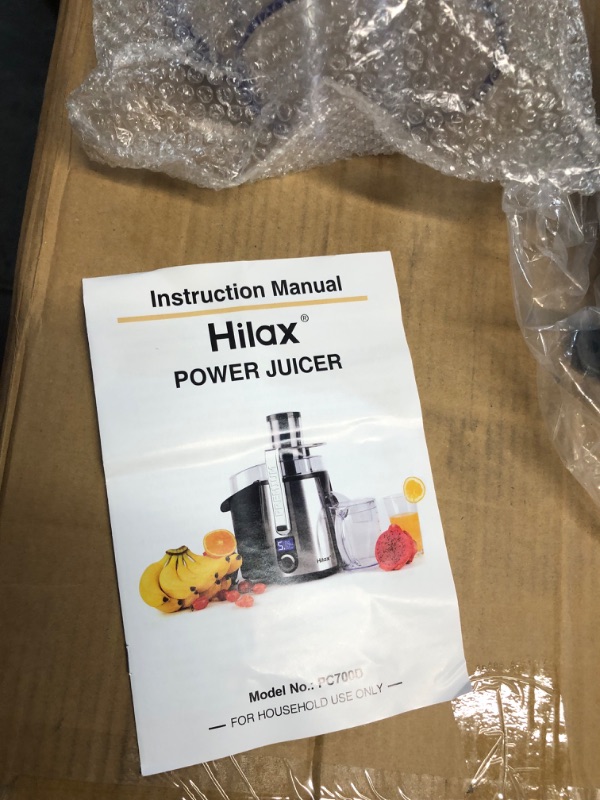 Photo 2 of (NON-REFUNDABLE) Centrifugal Juicer Machine - LCD Monitor 1100W Juice Maker Extractor, 5-Speed Juice Processor Fruit and Vegetable, 3" Feed Chute Stainless Steel Power Juicer, Easy Clean, BPA Free (Silver)