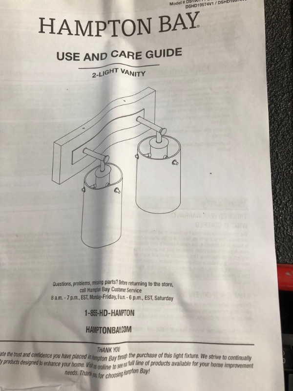 Photo 1 of Hampton bay Bathroom Vanity Light Fixture Over Mirror with Brushed Nickel, Modern 2-Light Wall Sconces Lighting for Bedroom,Living Room,Decor White Glass Shades,E26 Standard Base,Bulbs Not Included Brushed Nickel 2-Light