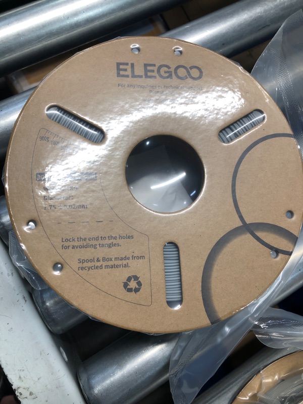 Photo 2 of ELEGOO Rapid PLA Plus Filament 1.75mm Gray 1KG, PLA+ 3D Printer Filament for 30-600 mm/s High Speed Printing, Dimensional Accuracy +/- 0.02 mm, 1kg Cardboard Spool(2.2lbs) 1kg Gray