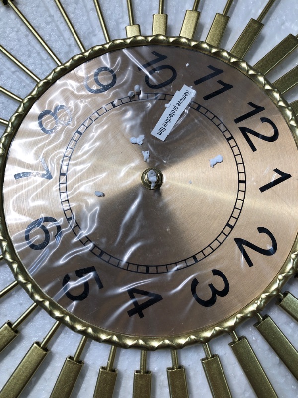 Photo 1 of Large Wall Clock Starburst Clock Non-Ticking Battery Operated Modern Wall Clock Home Decorations for Living Room Bedroom Kitchen Office Gold-starburst