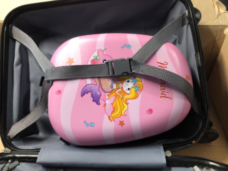 Photo 3 of Kids Luggage and Backpack 18 Suitcase with Spinner Wheel Hard Case Travel Suitcase 13 Backpack Girl Suitcase Set for Kid Travel Suitcase Supplies (Pink, Mermaid Style)
