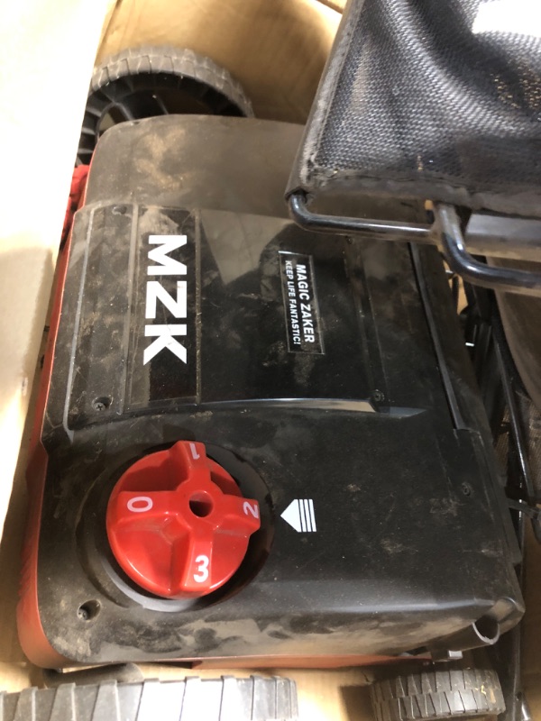 Photo 3 of (HEAVILY USED/ NEEDS TO BE CLEANED) MZK 13-inch 12-Amp 2-in-1 Electric Dethatcher and Scarifier w/Removeable 8-Gallon Collection Bag, 4-Position Height Adjustment, Keep Lawn Health