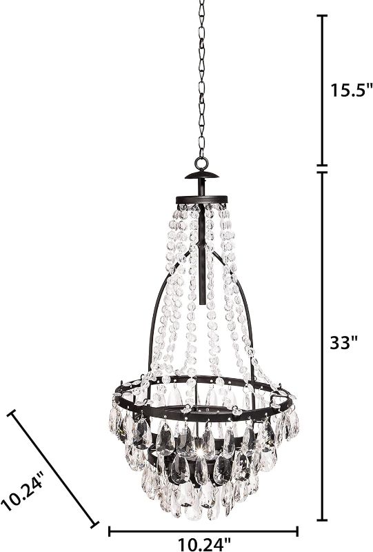 Photo 4 of [READ NOTES]
 71133 33InH Solar Metal Chandelier Spring 10.24InL x 10.24InW x 32.79InH Clear