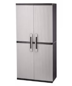 Photo 1 of **MINOR SCRSTCHES-UNKNOWN IF MISSING PIECES**
Keter Utility jumbo cabinet 34.5-in W x 70.8-in H x 17.5-in D Freestanding Plastic Garage Cabinet in Gray