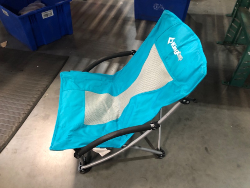 Photo 3 of ***USED - NO CARRY CASE***
KingCamp Low Folding Beach Chairs for Adults,Portable Lightweight Lowback Sling Chair with Headrest,Cup Holder,Carry Bag Armrest,Foldable Chair for Sand Camping Concert Travel,300LBS