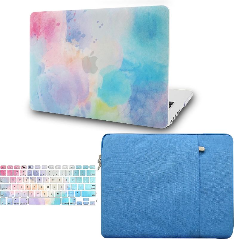 Photo 1 of Compatible with MacBook Air 13 inch Case 2022 2021 2020 Release A2337 M1 A2179 Retina Display + Touch ID Protective Plastic Hard Shell + Keyboard Cover + Sleeve (Rainbow Mist 2)
