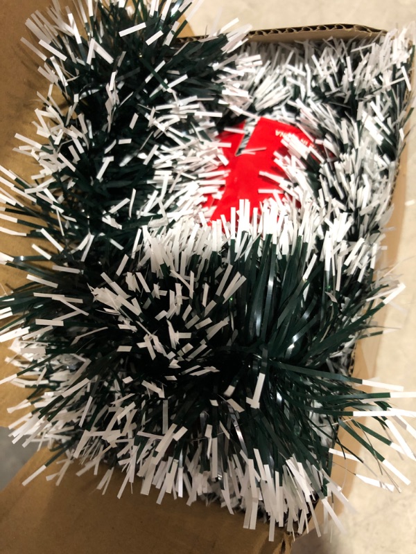 Photo 2 of (see all images) Sggvecsy 49.2Ft Christmas Green Red Silver Tinsel Garland Xmas Tree Decorations 