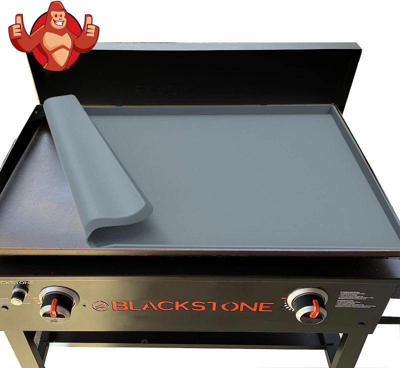 Photo 1 of 28" Silicone Griddle Mat for Blackstone, Baboies Upgraded Full-edge Grill Top Cover grey