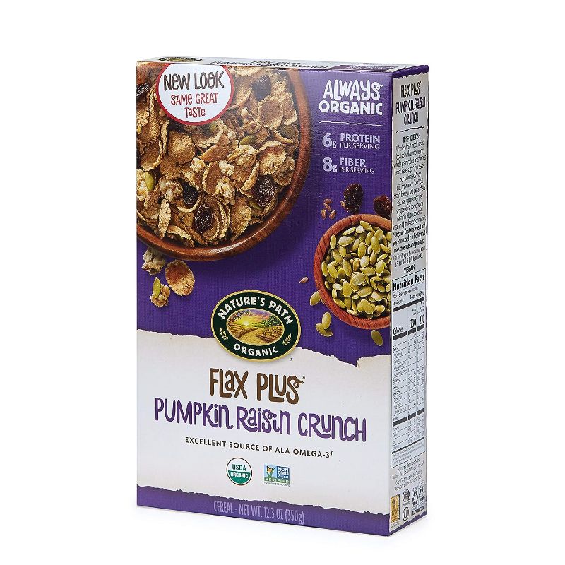 Photo 1 of * BUNDLE OF THREE, NON REFUNDABLE * Nature's Path Flax Plus Organic Cereal, Pumpkin Raisin Crunch, 12.35 Oz Box