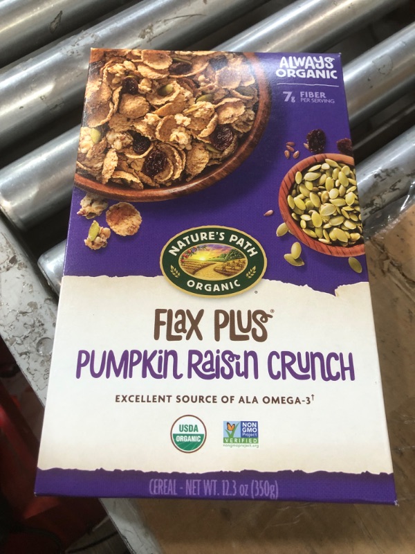 Photo 2 of * BUNDLE OF FOUR, NON REFUNDABLE * Nature's Path Flax Plus Organic Cereal, Pumpkin Raisin Crunch, 12.35 Oz Box