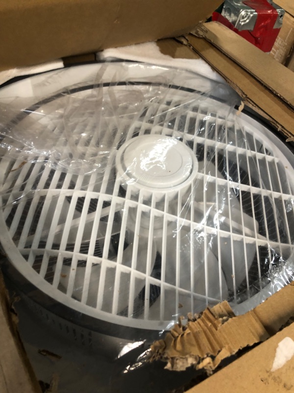 Photo 1 of LEDIARY 22in Enclosed Ceiling Fan with Light and Remote, White Modern Bladeless Ceiling Fan with Bright Light, Led Flush Mount Ceiling Fan for Bedroom, Living Room, Kid Room(6 Speeds, 3000-6000K) 22in-White