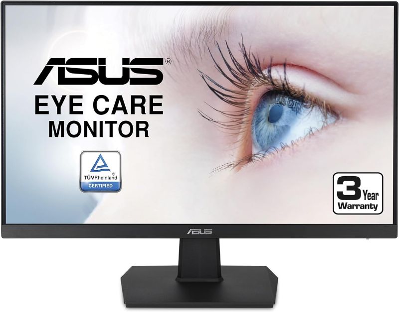 Photo 1 of ASUS VA24EHE 23.8” Monitor 75Hz Full HD (1920x1080) IPS Eye Care HDMI D-Sub DVI-D,Black