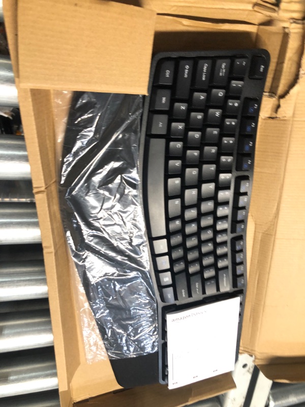 Photo 2 of Amazon Basics Ergonomic Wireless Keyboard Mouse Combo - QWERTY - Black