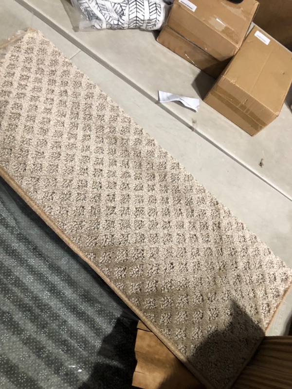 Photo 4 of **COLOR IS MORE BEIGE NOT GREY**
Oak Valley Designs™ Rounded Bullnose Carpet Stair Treads - Anti Slip Indoor Stair Runner Mats for Wooden Stairs, Style: Bayside Charm, Wood Grain 27" W X 9.75" D (Set of 14) 27" set of 14 Wood Grain