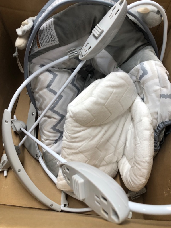 Photo 2 of * FOR PARTS ONLY * Ingenuity SmartBounce Automatic Baby Bouncer Seat with White Noise, Music, -Toy Bar & 2 Plush Infant Toys, 0-6 Months Up to 20 lbs (Braden)