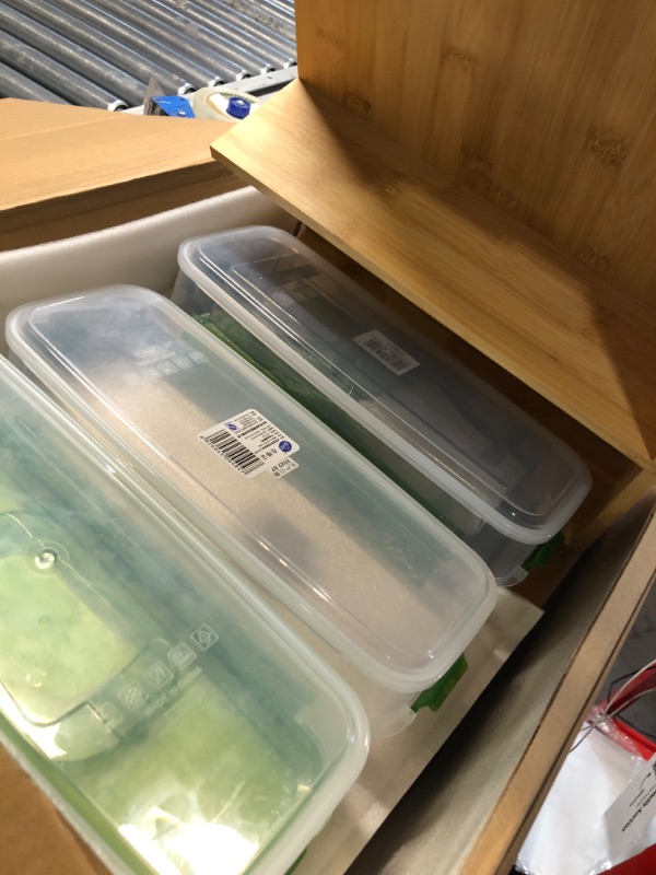 Photo 3 of (minor damage)(see images) Bamboo Cutting Board with Containers - Tidyboard Meal Prep Station